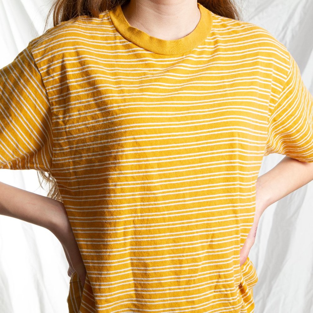 Brandy Melville yellow/white striped t-shirt